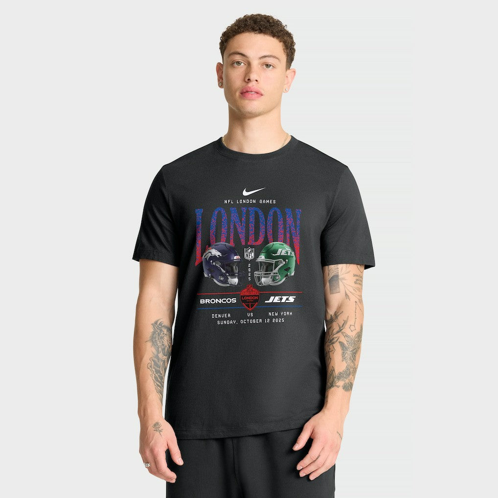 Denver Broncos vs. New York Jets International Games London 2025 T-Shirt Black