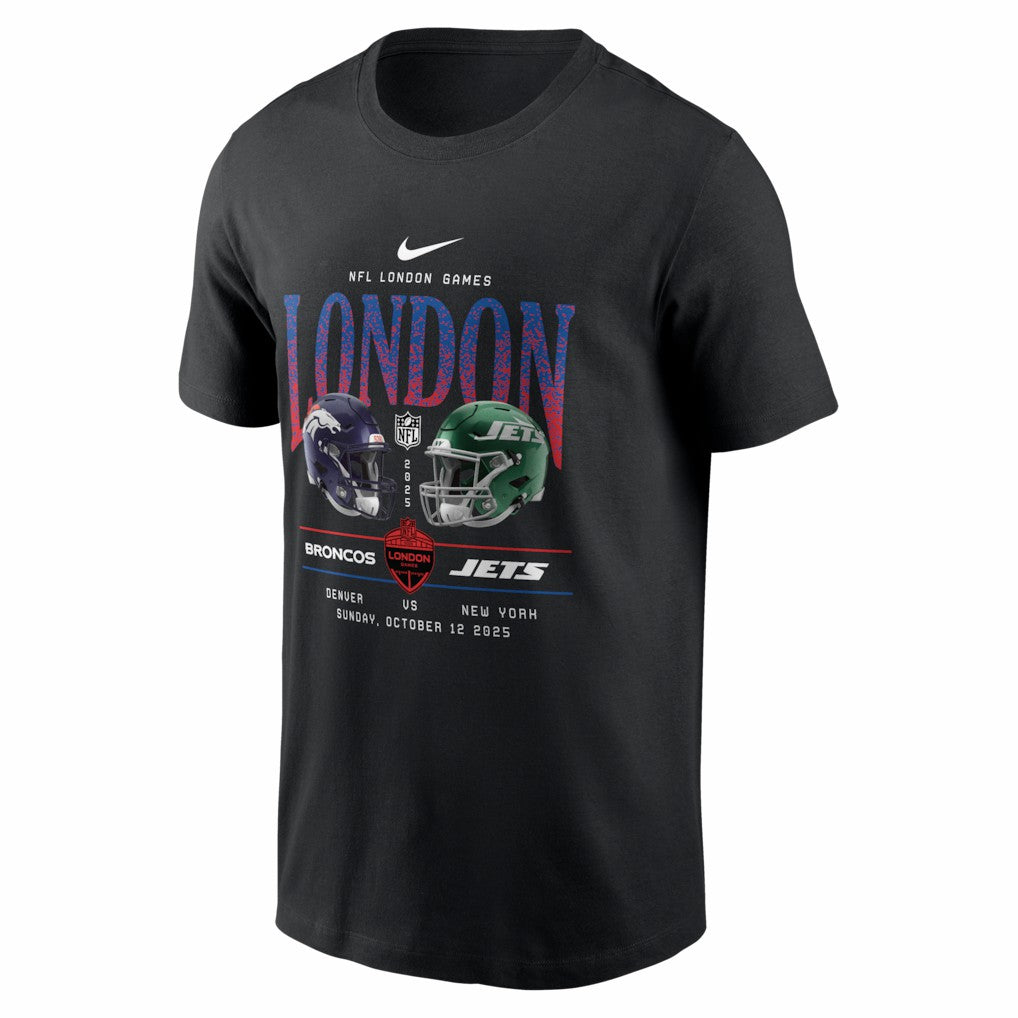Denver Broncos vs. New York Jets International Games London 2025 T-Shirt Black