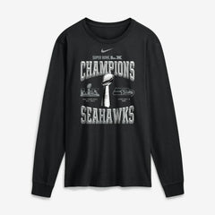 Seattle Seahawks Super Bowl LX Champions Locker Room Trophy Collection Long Sleeve T-Shirt Black