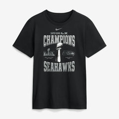 Seattle Seahawks Super Bowl LX Champions Locker Room Trophy Collection Replica Tall T-Shirt Black