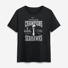 Seattle Seahawks Women's Super Bowl LX Champions Locker Room Trophy Collection T-Shirt Black