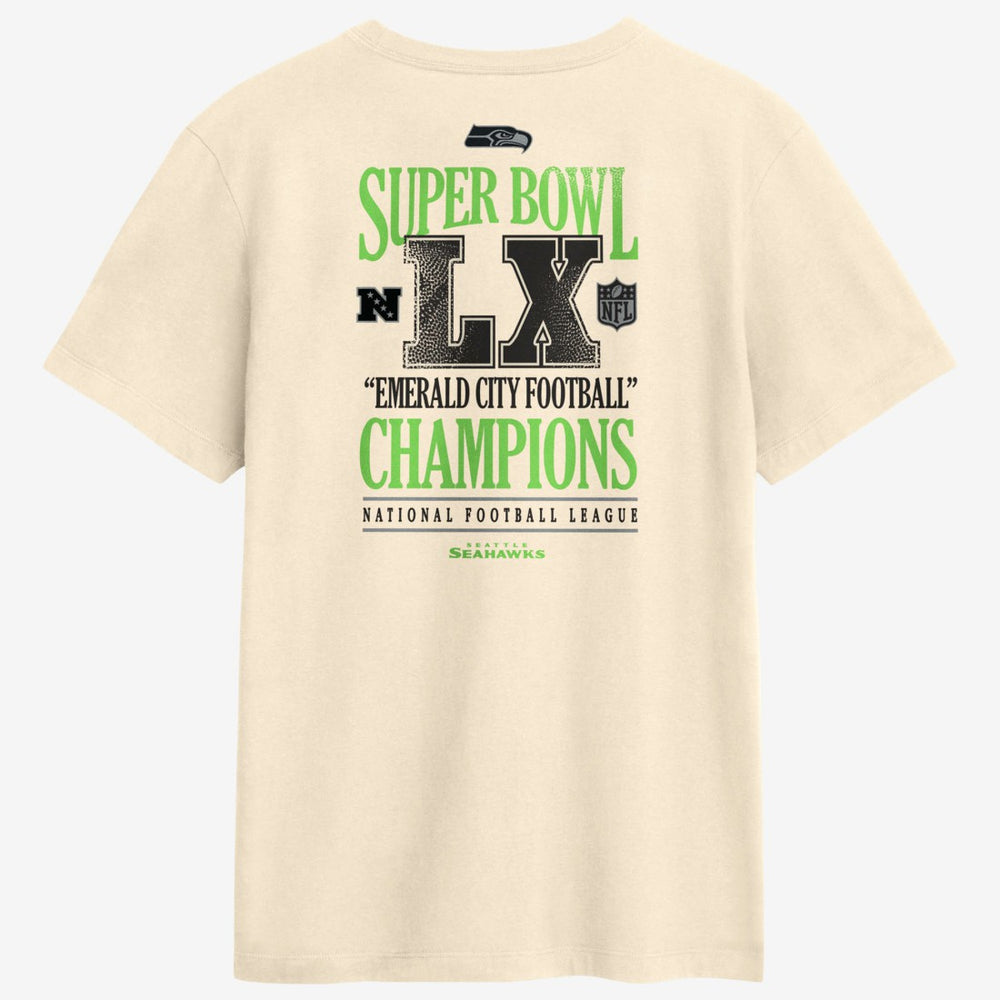 Seattle Seahawks Super Bowl LX Champions Long Ball T-Shirt Natural