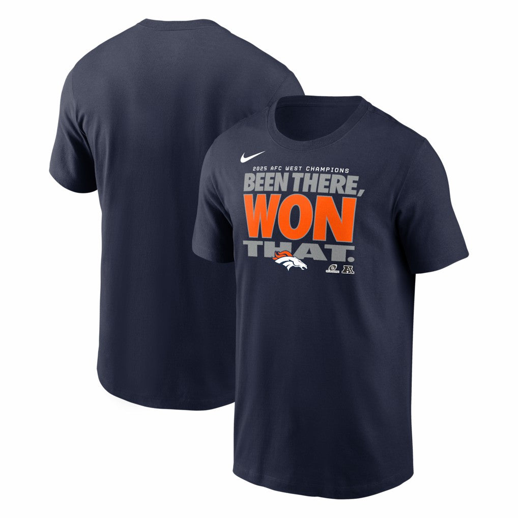 Denver Broncos 2025 AFC West Division Champions Locker Room Trophy Collection T-Shirt Navy
