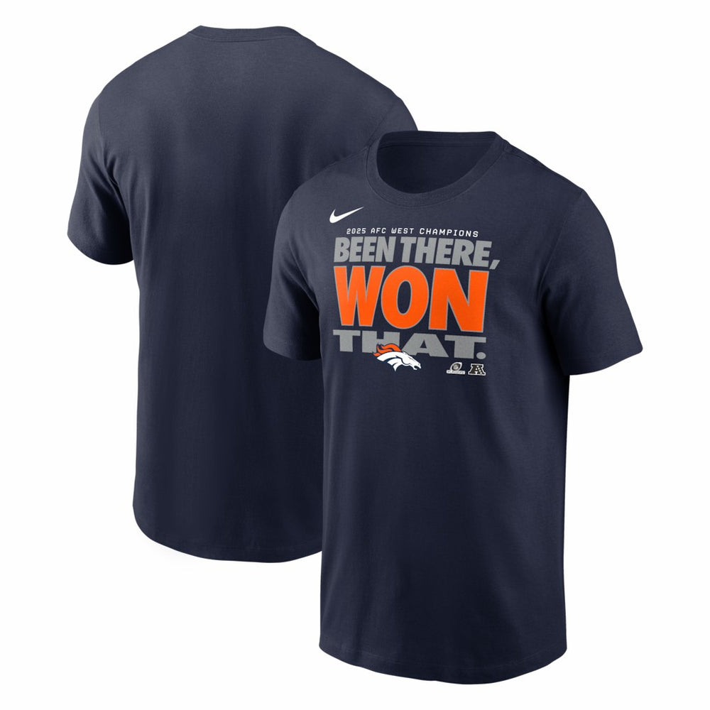 Denver Broncos 2025 AFC West Division Champions Locker Room Trophy Collection T-Shirt Navy