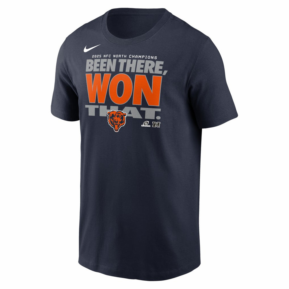 Chicago Bears 2025 NFC North Division Champions Locker Room Trophy Collection T-Shirt Navy