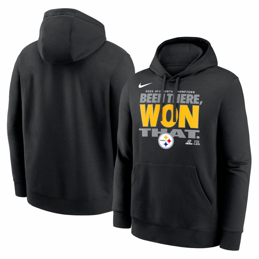 Pittsburgh Steelers 2025 AFC North Division Champions Locker Room Trophy Collection Hoodie Black