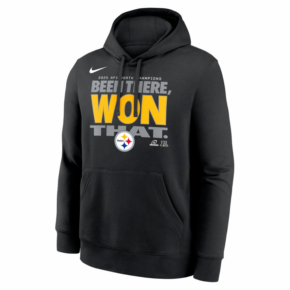 Pittsburgh Steelers 2025 AFC North Division Champions Locker Room Trophy Collection Hoodie Black