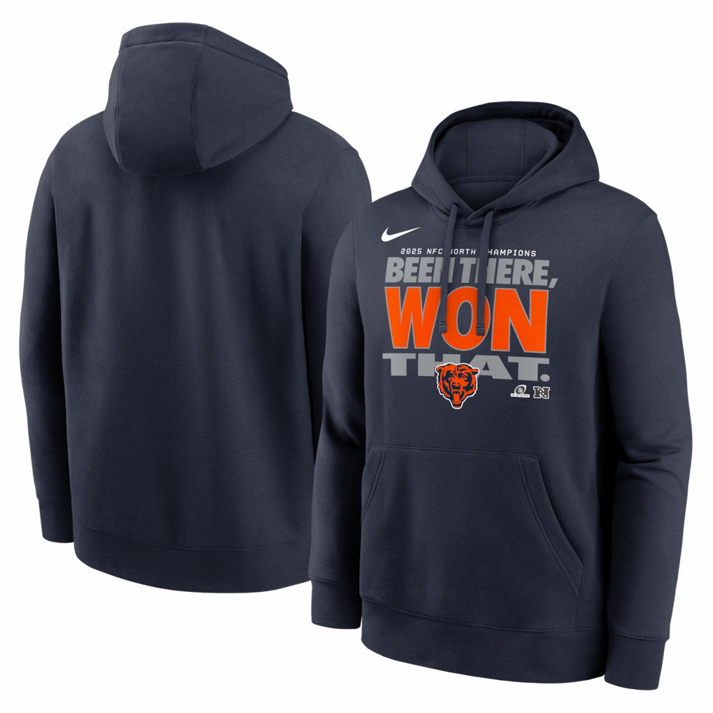 Chicago Bears 2025 NFC North Division Champions Locker Room Trophy Collection Hoodie Navy