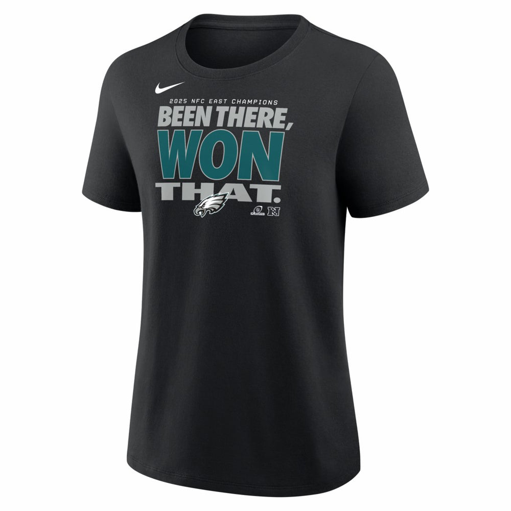 Philadelphia Eagles Women's 2025 NFC East Division Champions Locker Room Trophy Collection T-Shirt Black