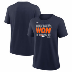 Denver Broncos Women's 2025 AFC West Division Champions Locker Room Trophy Collection T-Shirt Navy