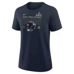 Seattle Seahawks Women's 2025 NFC Champions Helmet T-Shirt College Navy
