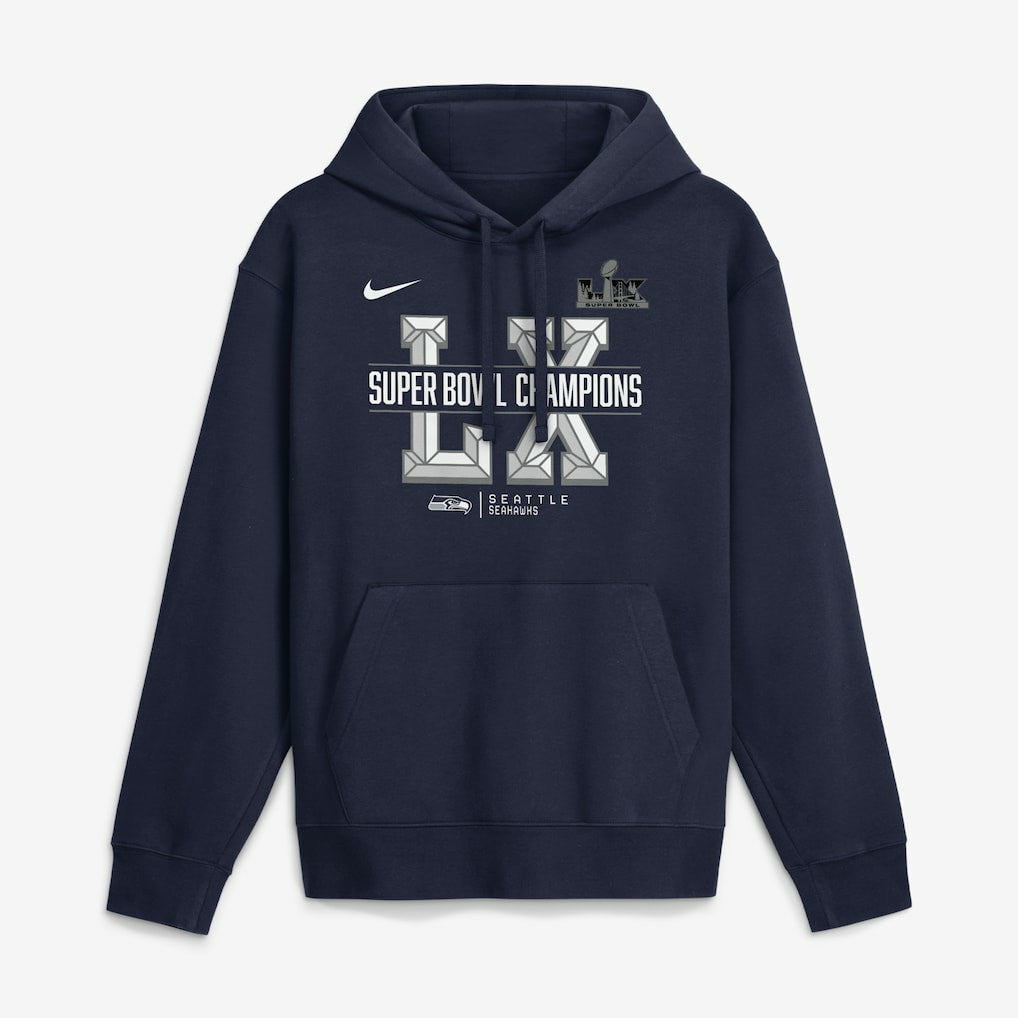 Seattle Seahawks Super Bowl LX Champions Sacrifice Hoodie College Navy