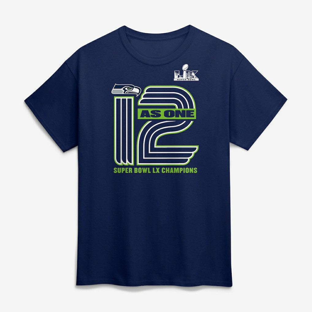 Seattle Seahawks Super Bowl LX Champions Hometown On Top T-Shirt College Navy