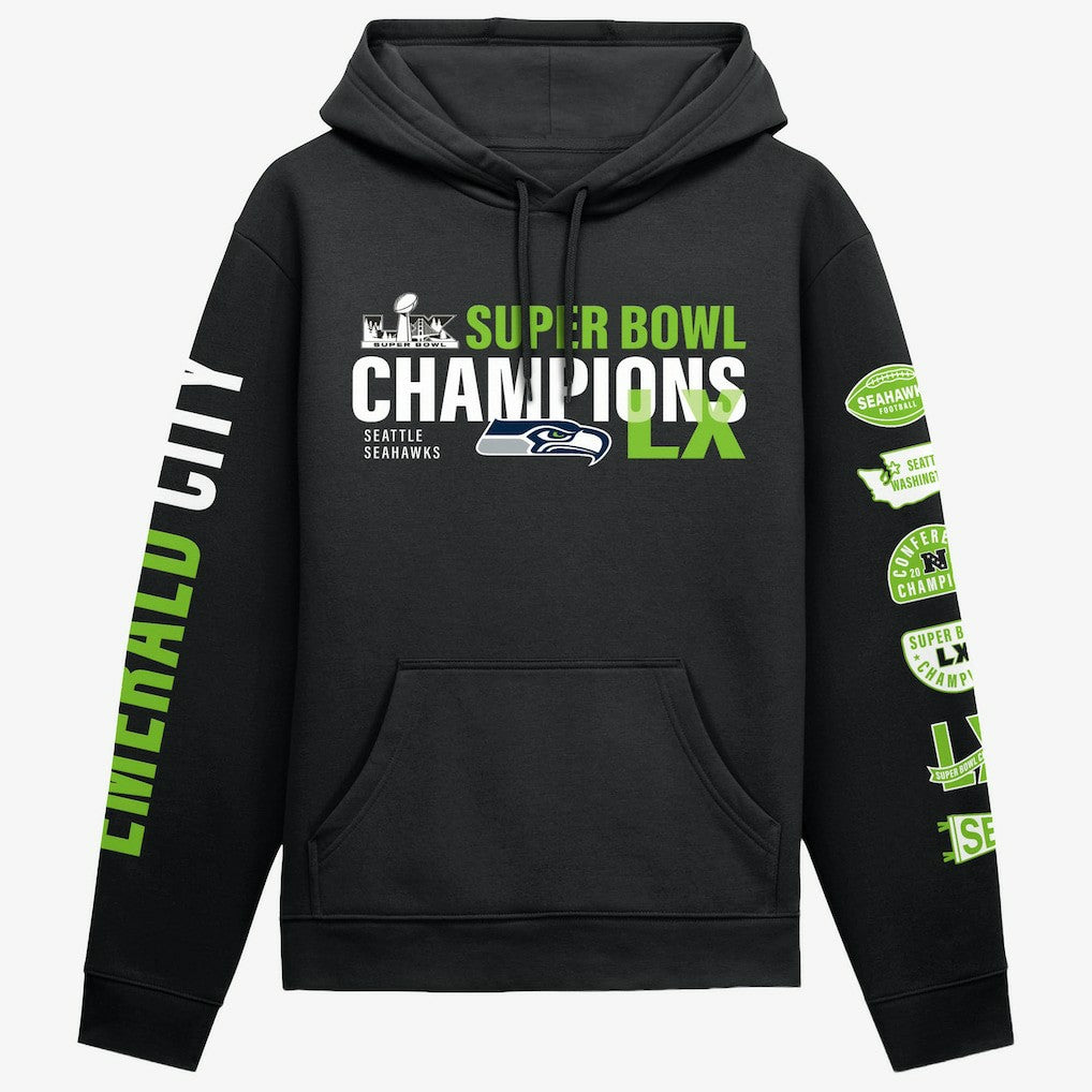 Seattle Seahawks Super Bowl LX Champions Four-Piece Hoodie Black