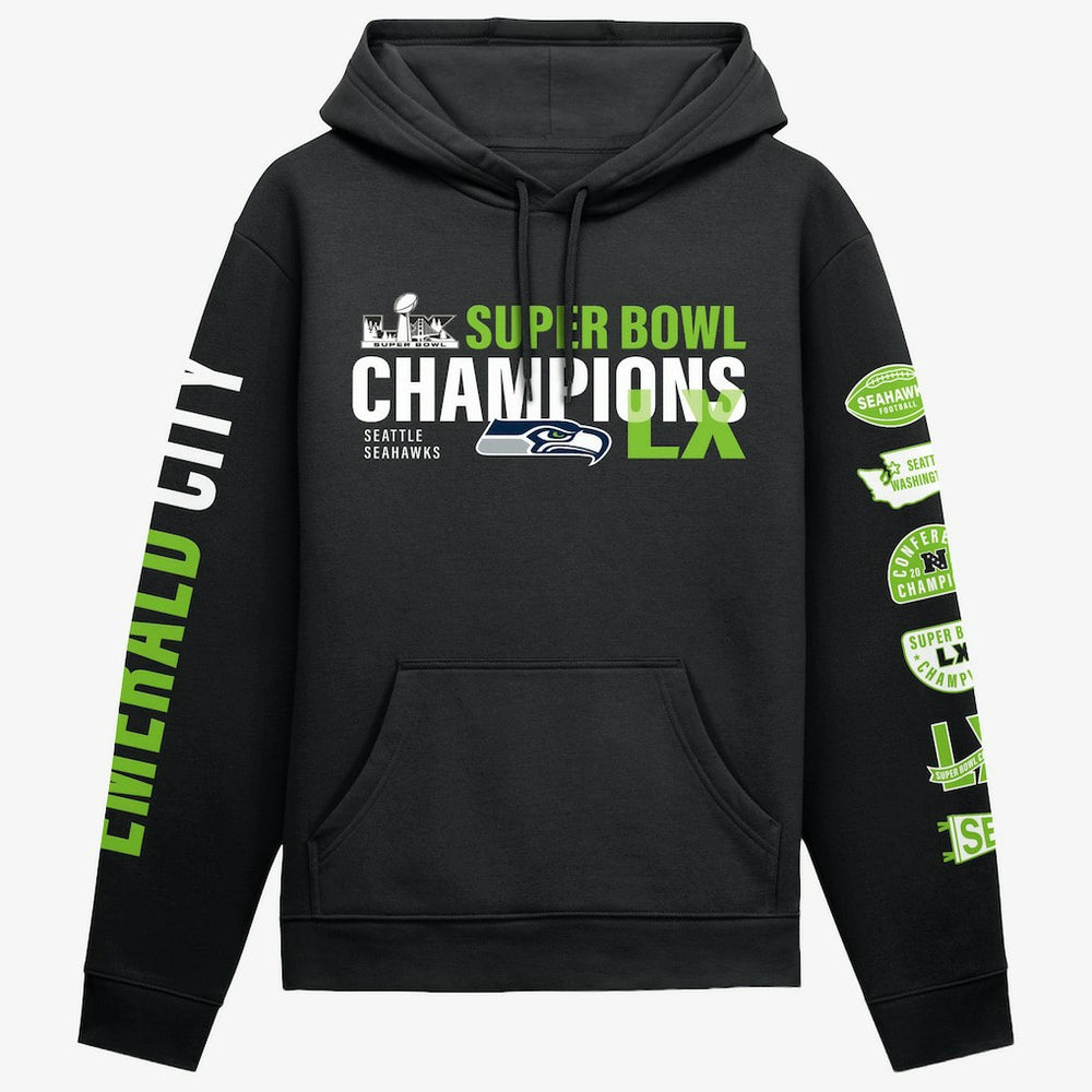 Seattle Seahawks Super Bowl LX Champions Four-Piece Hoodie Black