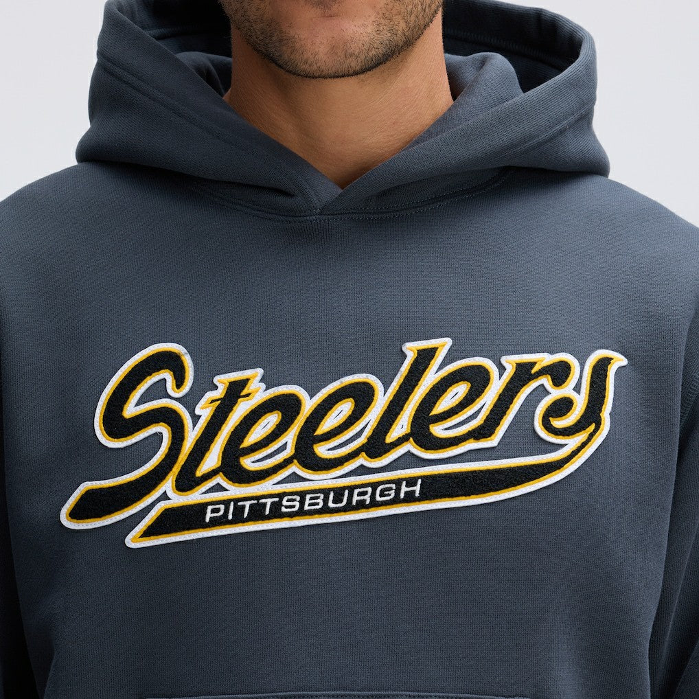 Pittsburgh Steelers IconicFleece Tipped Hoodie Charcoal