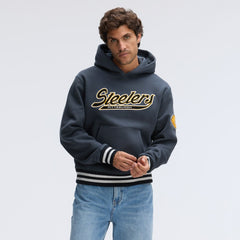 Pittsburgh Steelers IconicFleece Tipped Hoodie Charcoal