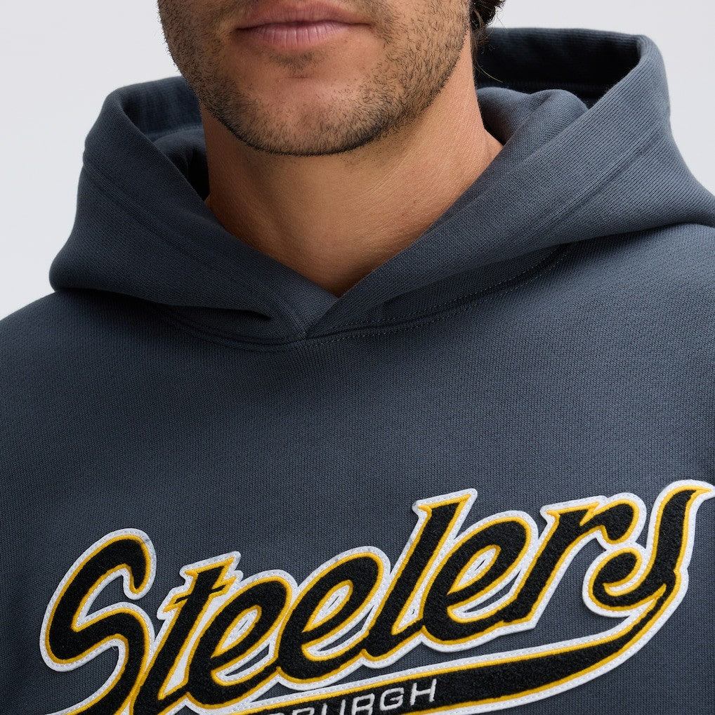Pittsburgh Steelers IconicFleece Tipped Hoodie Charcoal