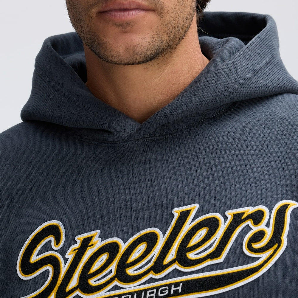 Pittsburgh Steelers IconicFleece Tipped Hoodie Charcoal