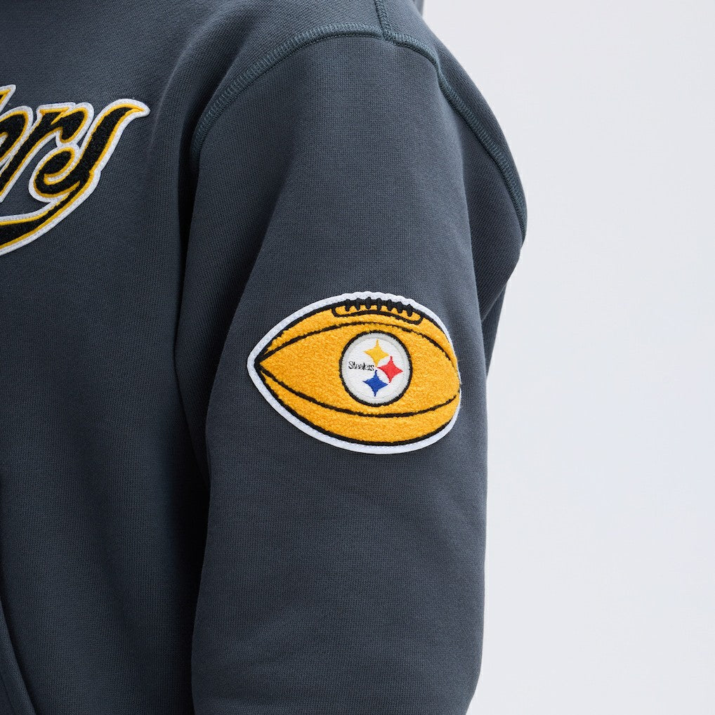 Pittsburgh Steelers IconicFleece Tipped Hoodie Charcoal