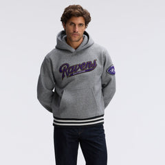 Baltimore Ravens IconicFleece Tipped Hoodie Athletic Heather Gray