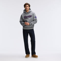 Baltimore Ravens IconicFleece Tipped Hoodie Athletic Heather Gray