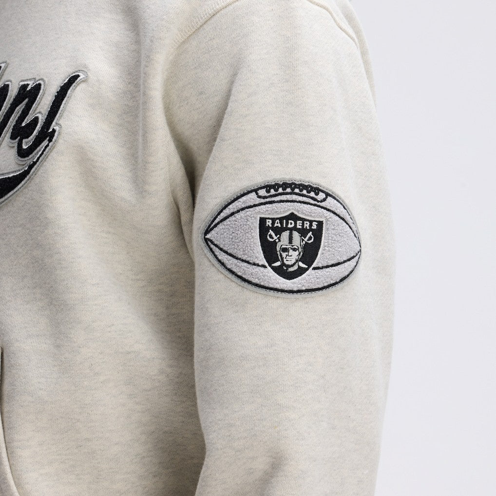 Las Vegas Raiders IconicFleece Tipped Hoodie Oatmeal