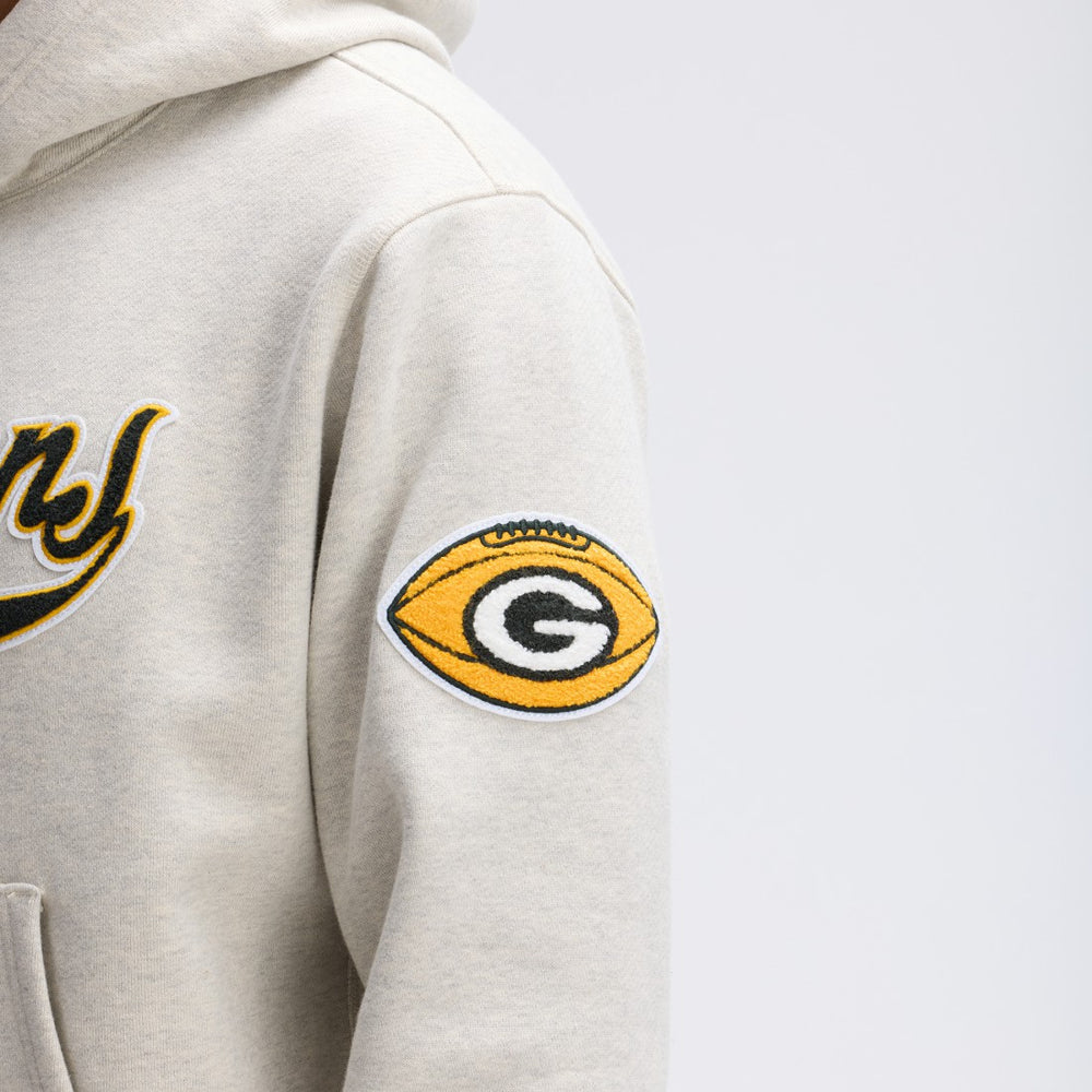 Green Bay Packers IconicFleece Tipped Hoodie Oatmeal