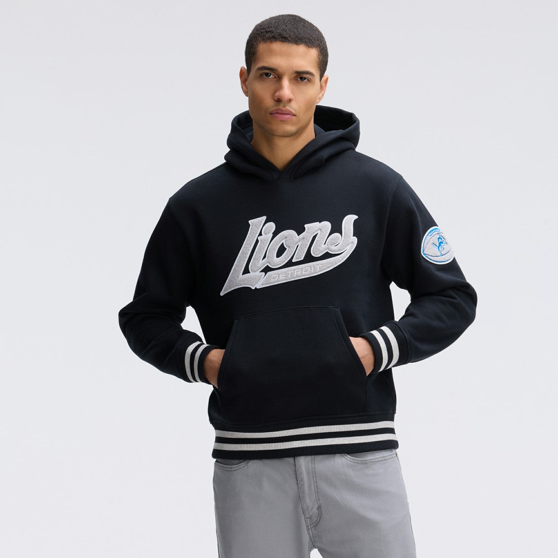 Detroit Lions IconicFleece Tipped Hoodie Black