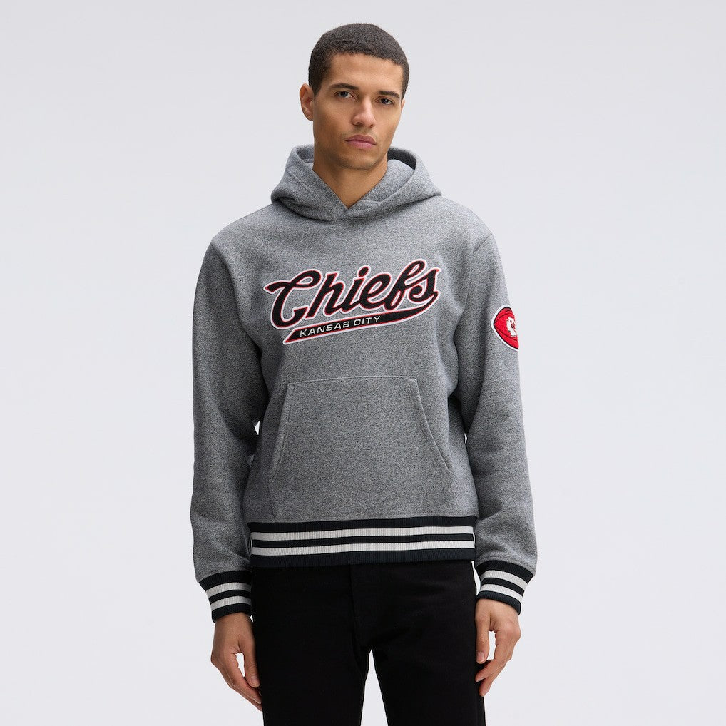 Kansas City Chiefs IconicFleece Tipped Hoodie Athletic Heather Gray