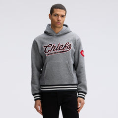Kansas City Chiefs IconicFleece Tipped Hoodie Athletic Heather Gray