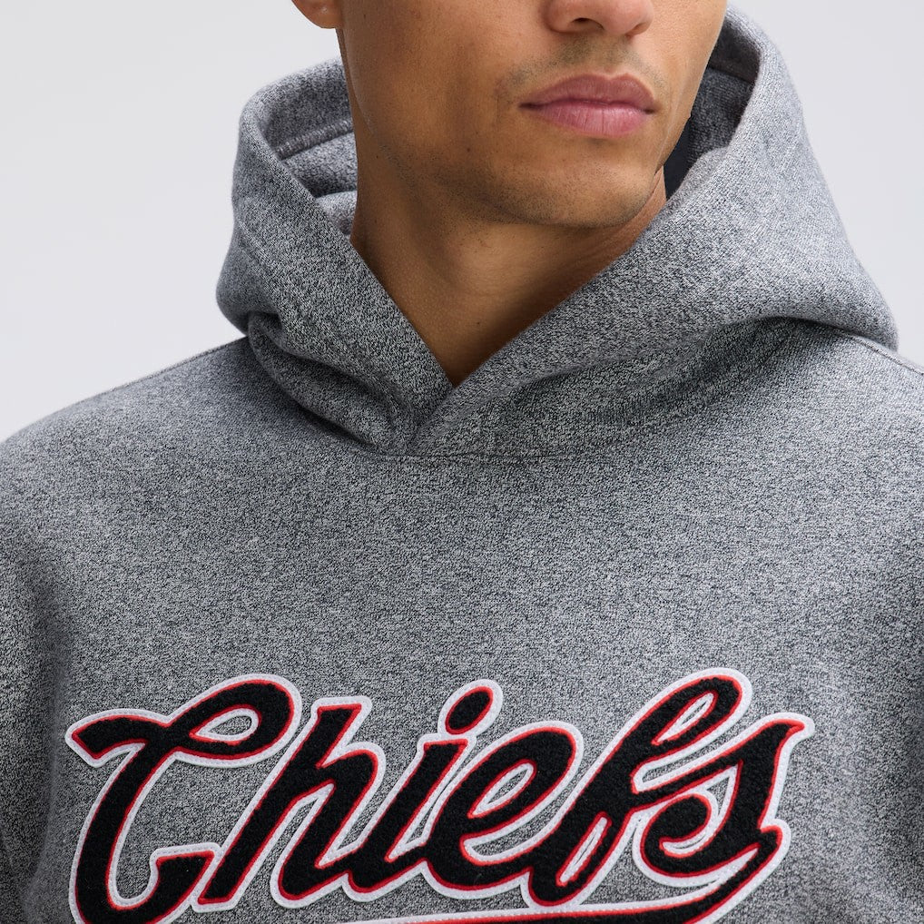 Kansas City Chiefs IconicFleece Tipped Hoodie Athletic Heather Gray