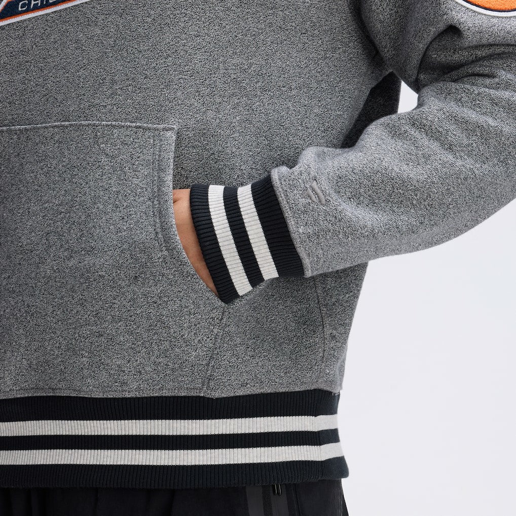 Chicago Bears IconicFleece Tipped Hoodie Athletic Heather Gray