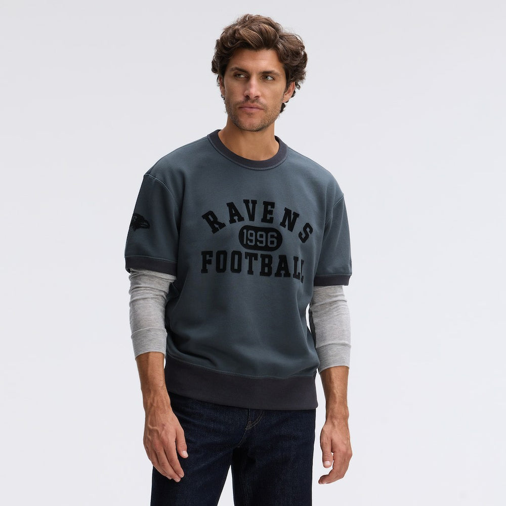 Baltimore Ravens IconicFleece Short Sleeve Sweatshirt Charcoal