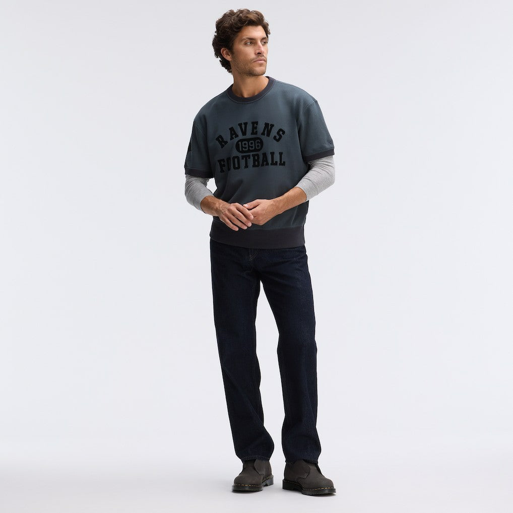 Baltimore Ravens IconicFleece Short Sleeve Sweatshirt Charcoal