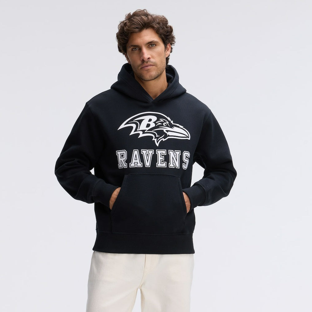 Baltimore Ravens IconicFleece Flocked Hoodie Black