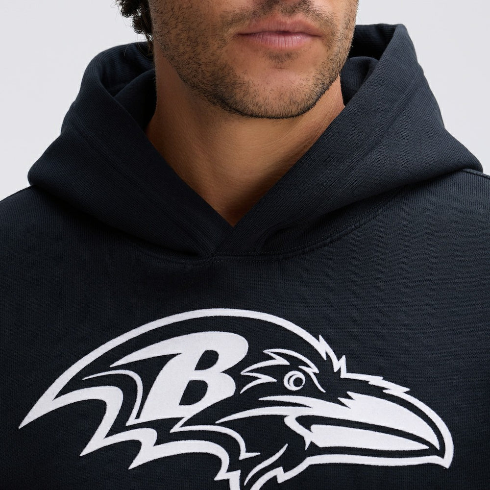 Baltimore Ravens IconicFleece Flocked Hoodie Black
