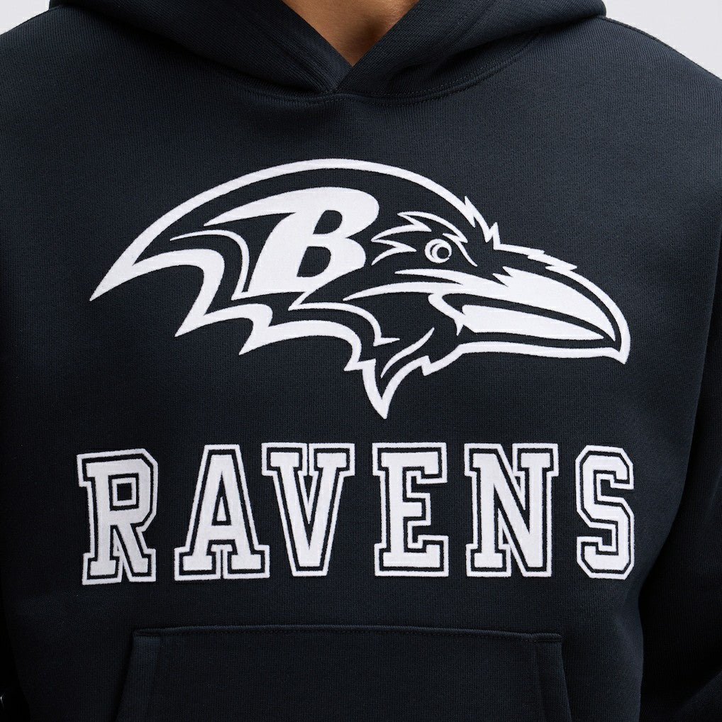 Baltimore Ravens IconicFleece Flocked Hoodie Black