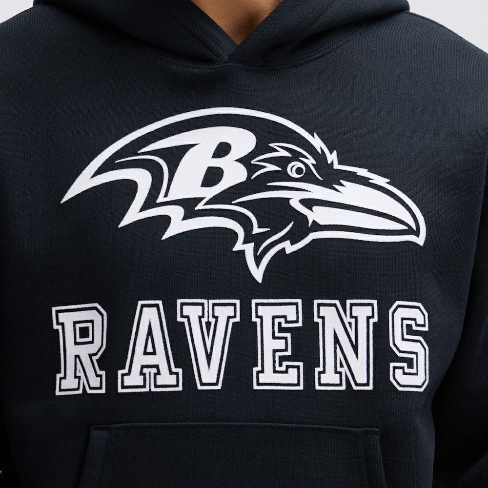 Baltimore Ravens IconicFleece Flocked Hoodie Black