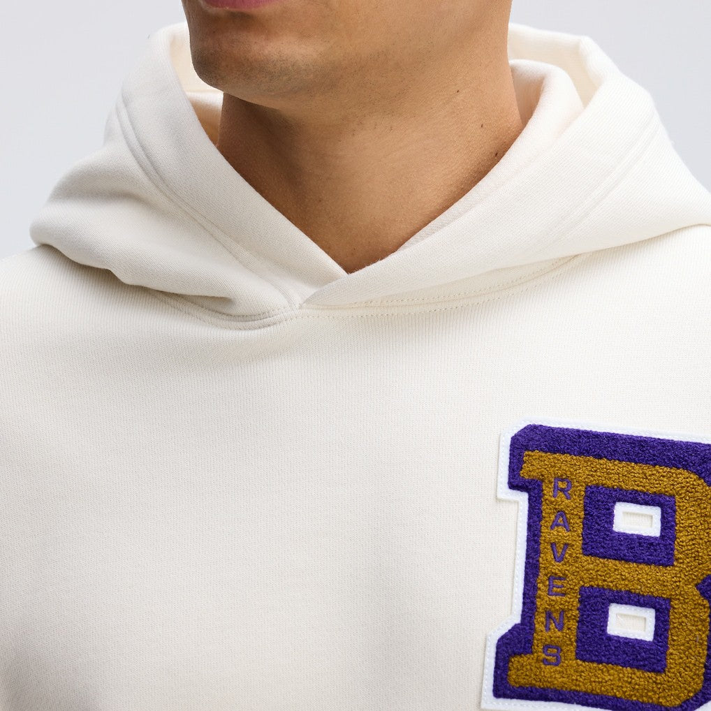 Baltimore Ravens IconicFleece Letterman Hoodie Oatmeal