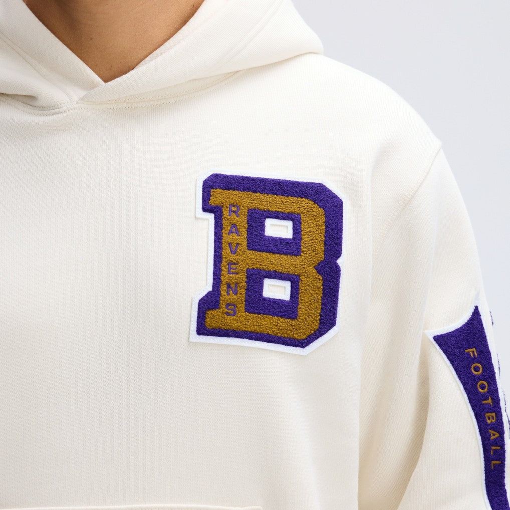 Baltimore Ravens IconicFleece Letterman Hoodie Oatmeal