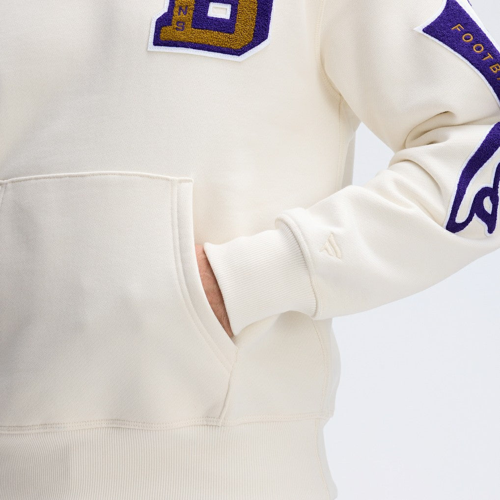 Baltimore Ravens IconicFleece Letterman Hoodie Oatmeal
