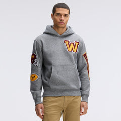 Washington Commanders IconicFleece Letterman Hoodie Athletic Heather Gray