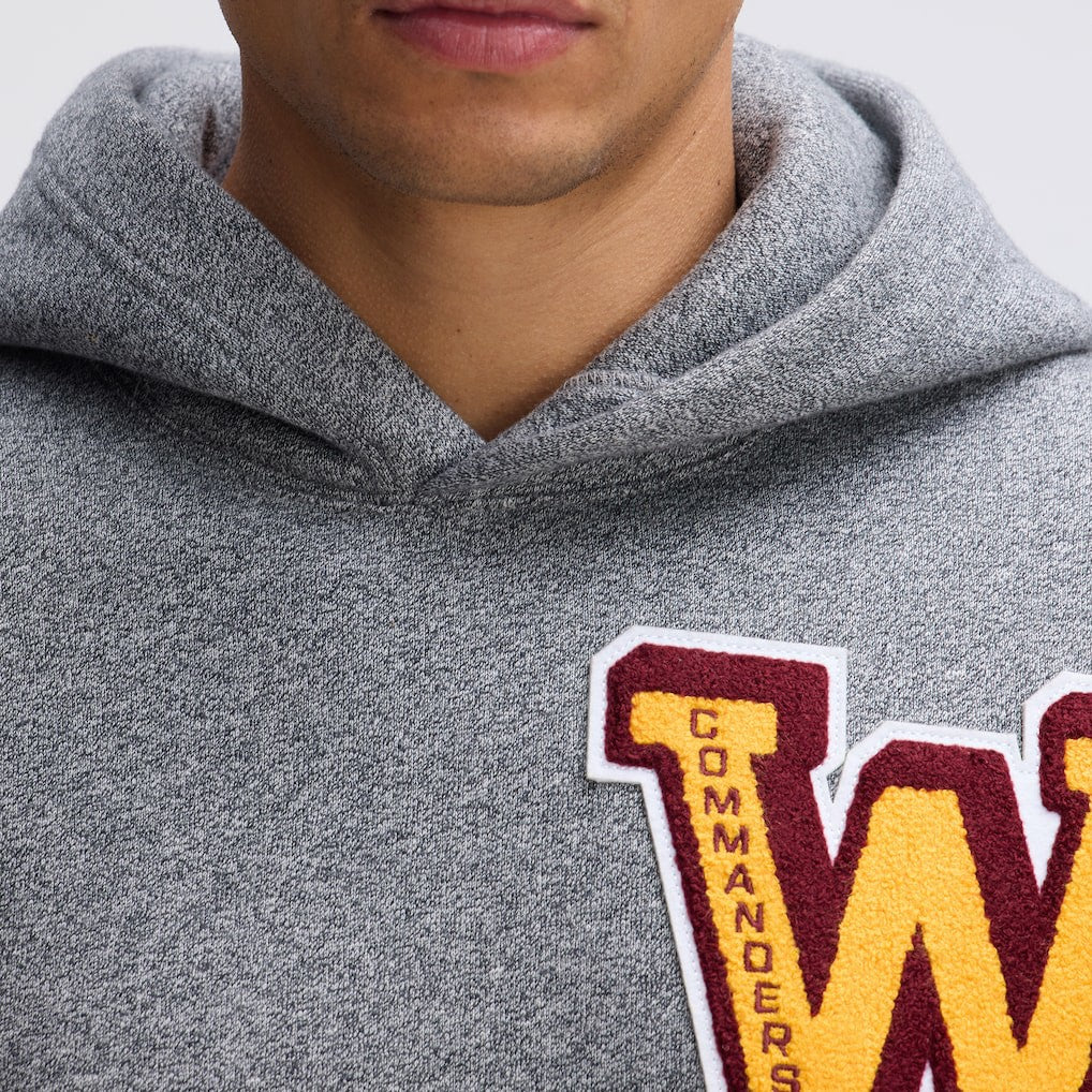 Washington Commanders IconicFleece Letterman Hoodie Athletic Heather Gray