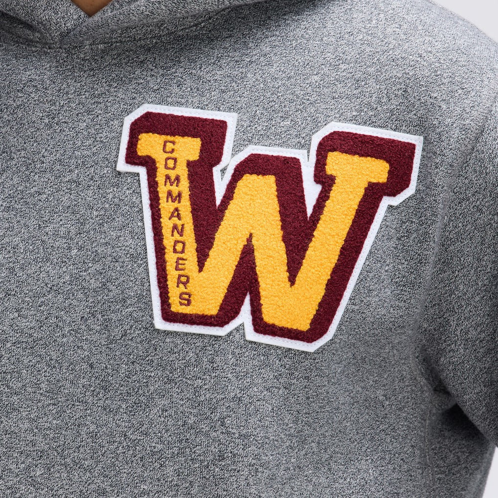 Washington Commanders IconicFleece Letterman Hoodie Athletic Heather Gray