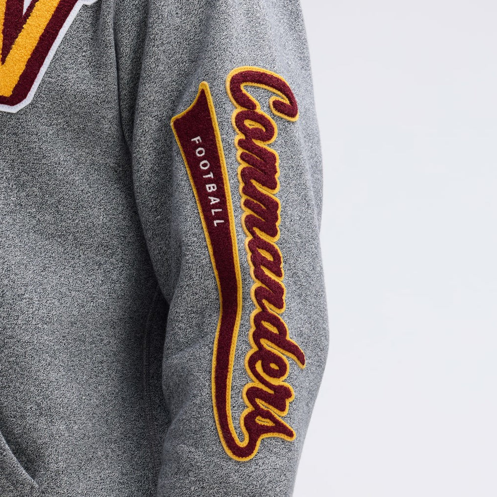 Washington Commanders IconicFleece Letterman Hoodie Athletic Heather Gray