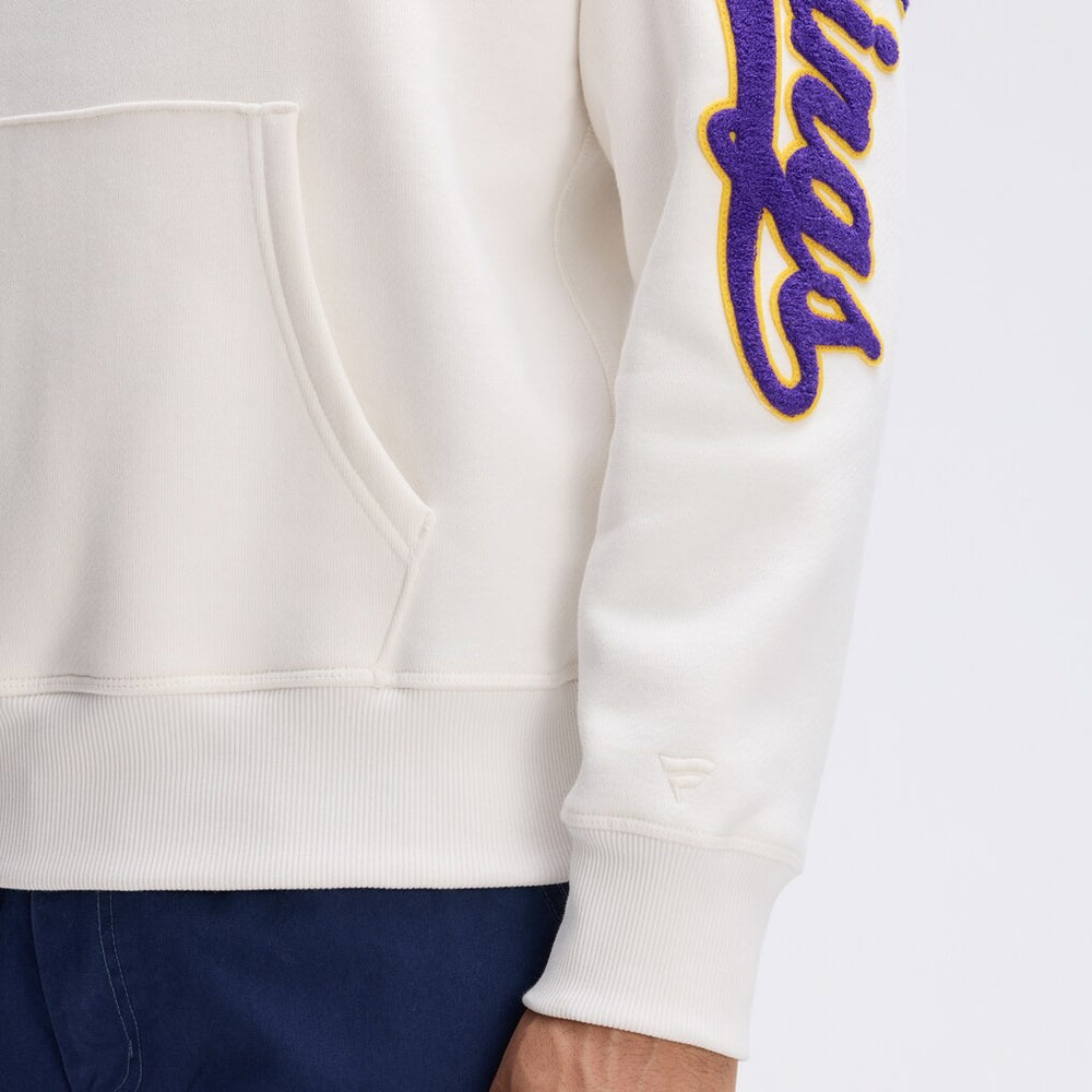 Minnesota Vikings IconicFleece Letterman Hoodie Oatmeal