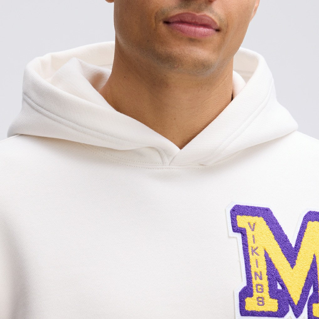 Minnesota Vikings IconicFleece Letterman Hoodie Oatmeal