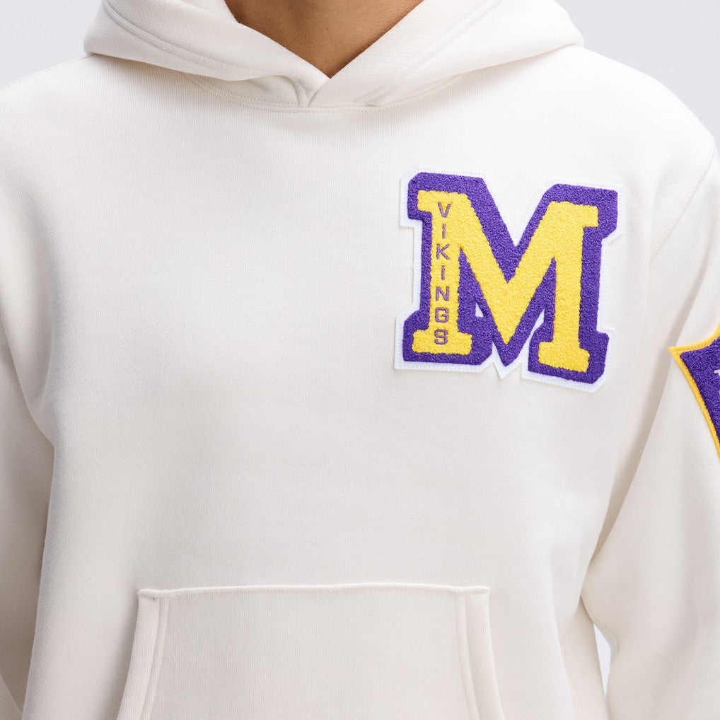 Minnesota Vikings IconicFleece Letterman Hoodie Oatmeal