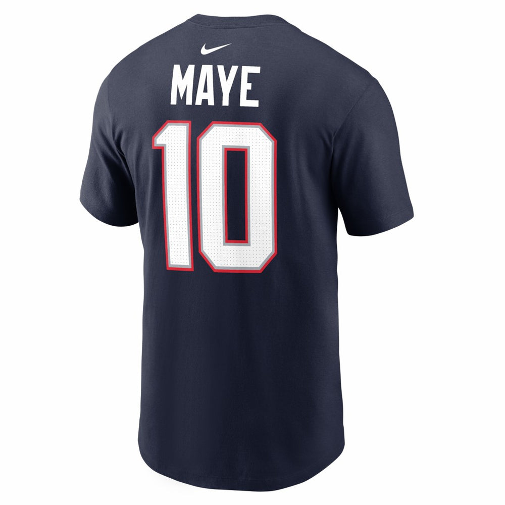 Drake Maye New England Patriots Super Bowl LX Patch Name & Number T-Shirt Navy